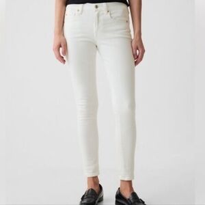 Gap True Skinny Mid Rise Stretch Cotton Jeans White 32/14R